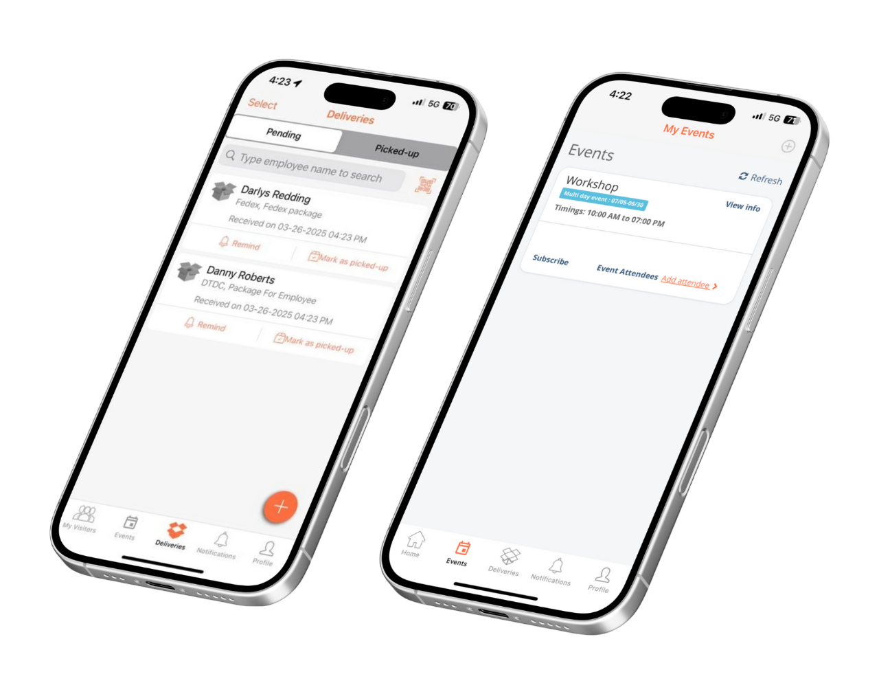 SignInEasy App Real-Time Visitor Tracking Interface